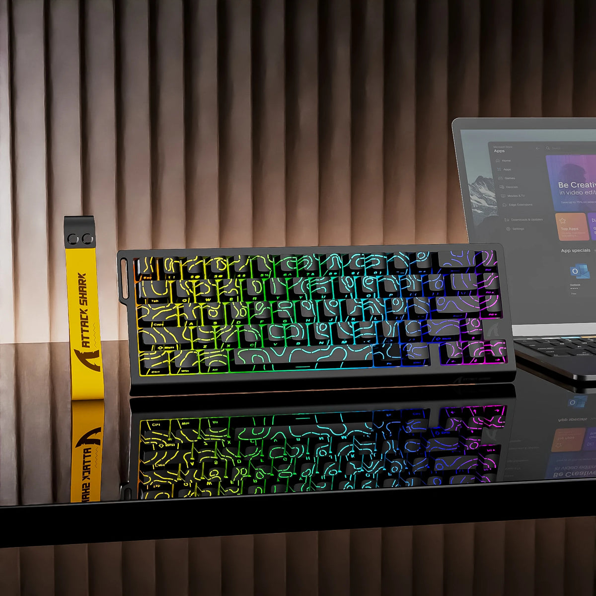 Attack Shark X68 HE 60% Magnetic Switch Keyboard with Rapid Trigger – Black Contours