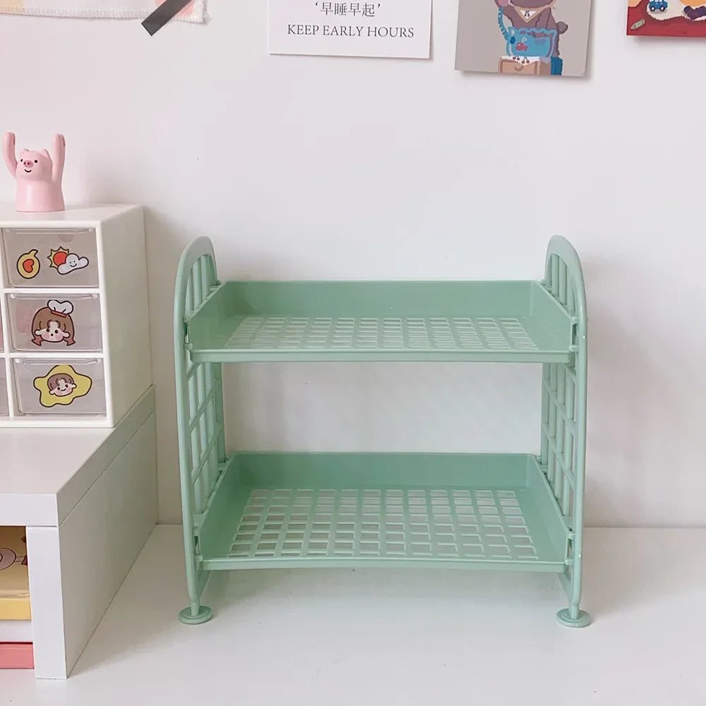 JESJELIU Desktop Stationery Rack Plastic Storage Organizer 21 × 13.7 × 19.8cm – Green