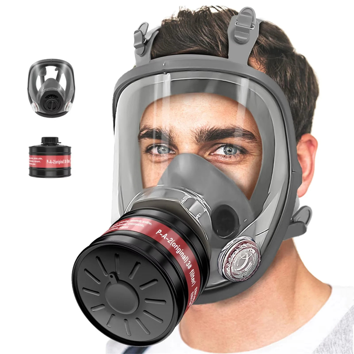 MF14/87 Full Face Gas Mask with 40mm Activated Carbon Filter – 6803-2in1