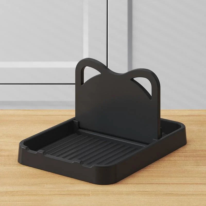 Multifunctional Kitchen Spoon and Pot Lid Holder Stand – Black