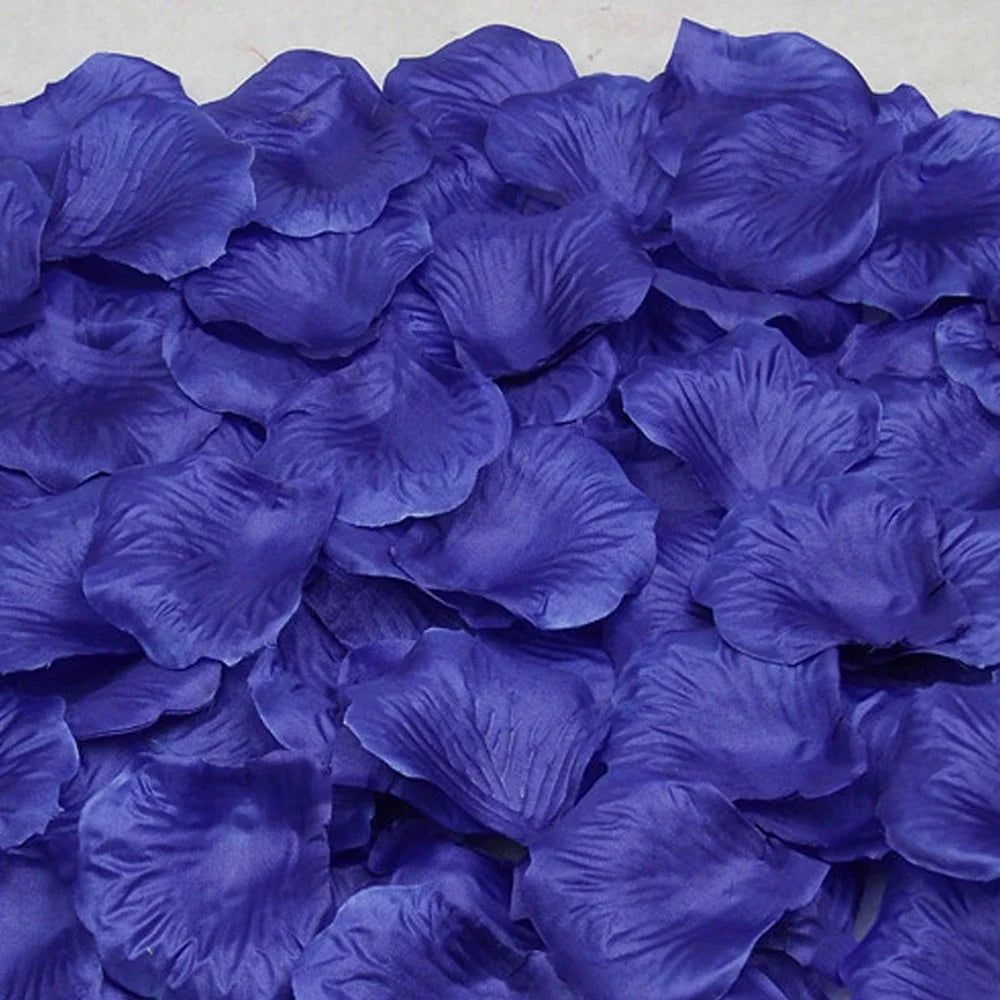 Artificial Silk Rose Petals for Weddings and Parties (100–10,000 Pcs) – Deep Blue