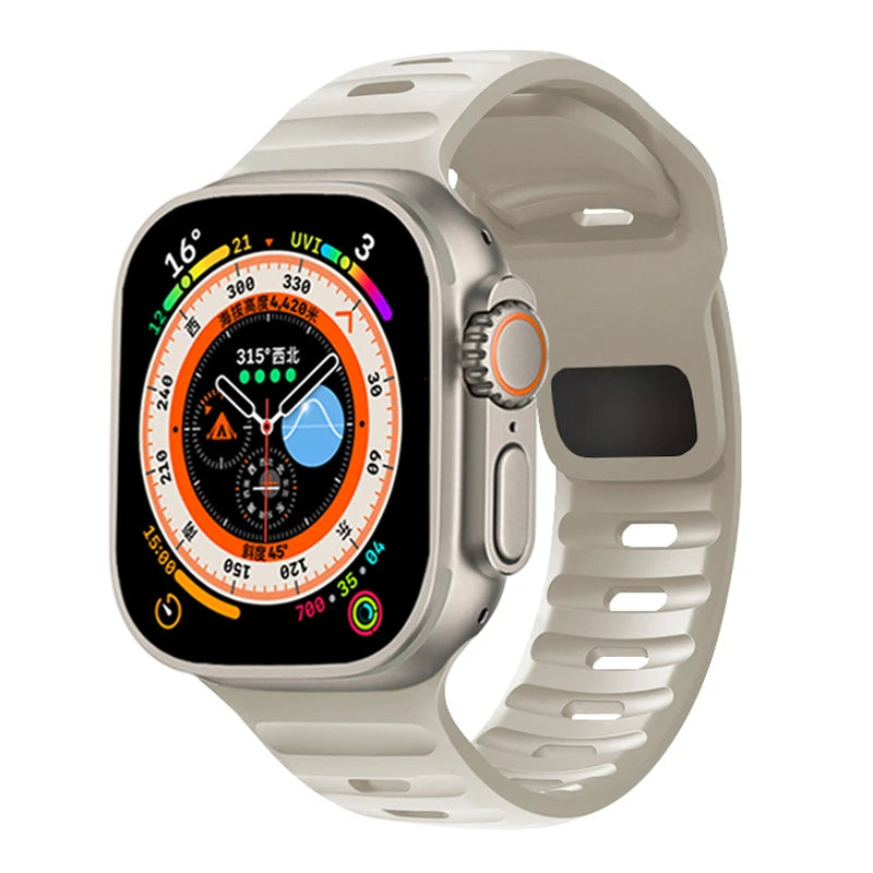 Silicone Sport Band for Apple Watch 49mm–40mm – Starlight