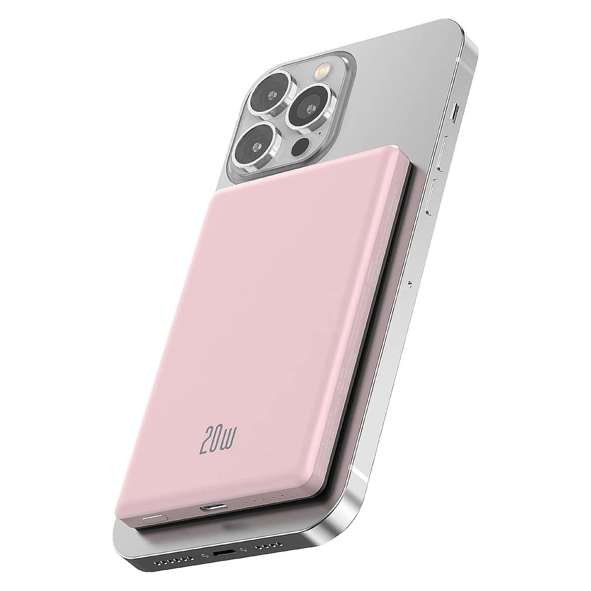 5000mAh Magnetic Power Bank with 20W USB-C Fast Charging – Pink