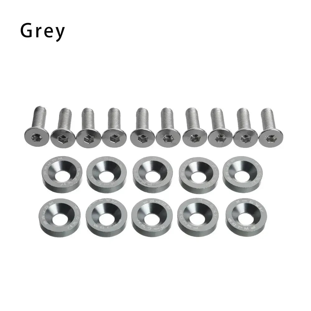 Electric Scooter Fastener Screws and Washers - 10-Piece Aluminum Set – Grey