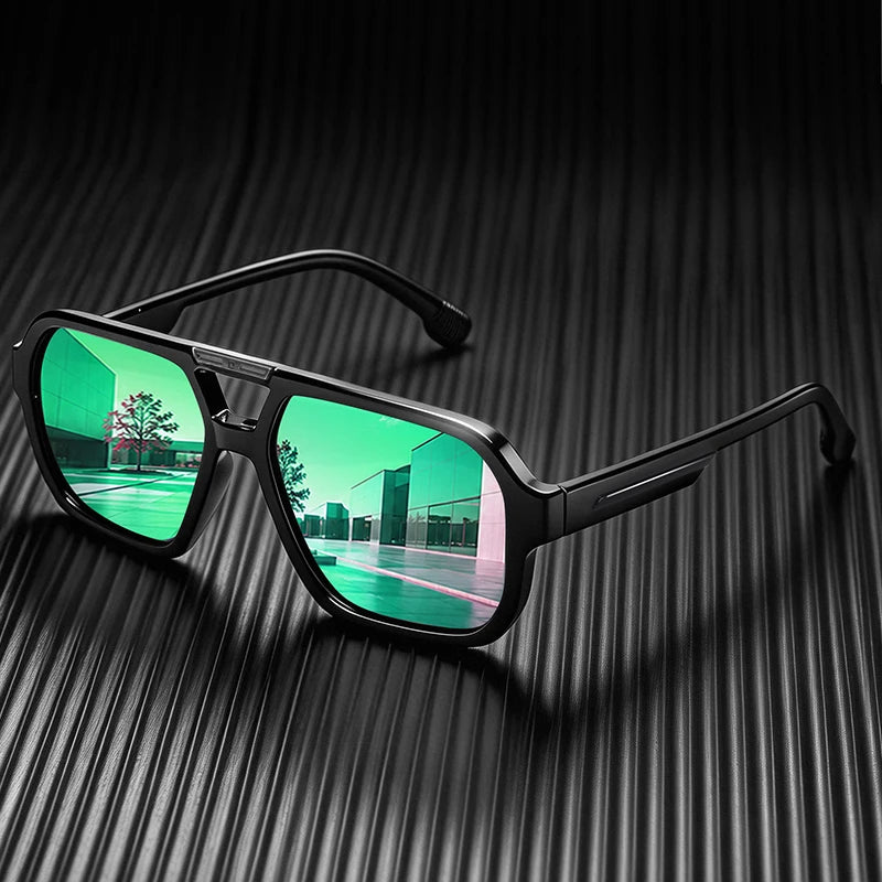 Awgsee Polarized Pilot Square Sunglasses for Adults UV400 – Green