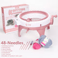QJH 48-Needle Knitting Machine Kit for DIY Hats and Scarves – Pink