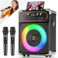S68 Kara Ok with 2 Microphones, Portable Bluetooth 5.3 Kara Ok Speaker,Echo Adjustment, Supports Tv through Auxiliary – S68
