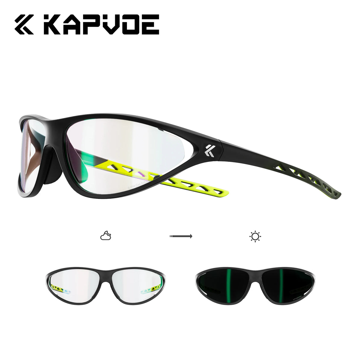 Kapvoe Photochromic Cycling Sunglasses for MTB, Fishing and Driving – ORPH-GR-01