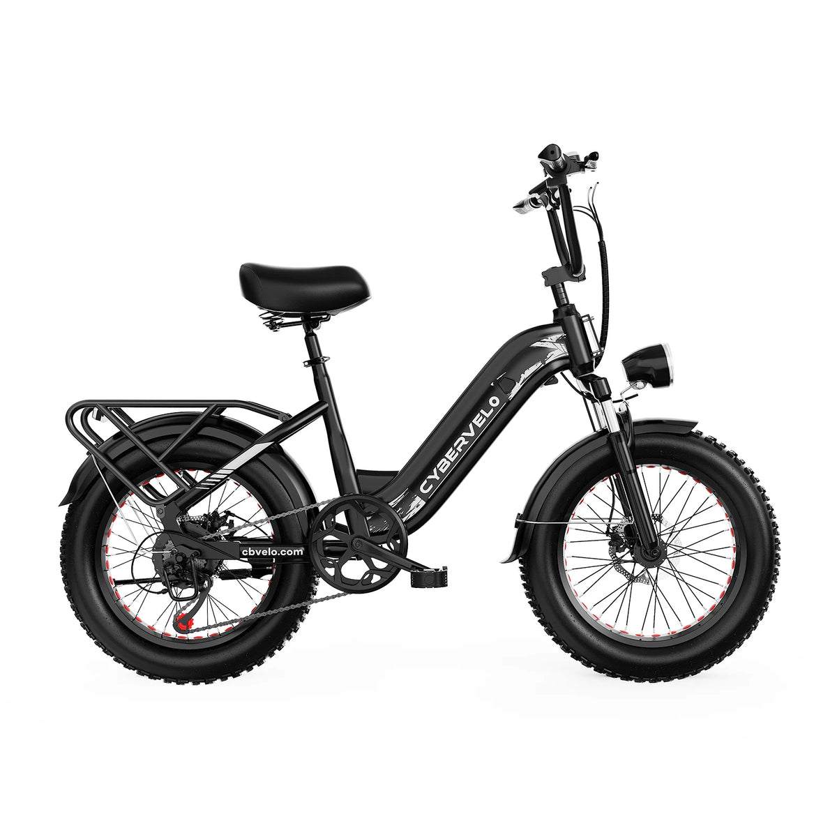 Cybervelo 20" Step-Thru Electric Bike, 1500W Motor, 20Ah Battery – EK8-Black