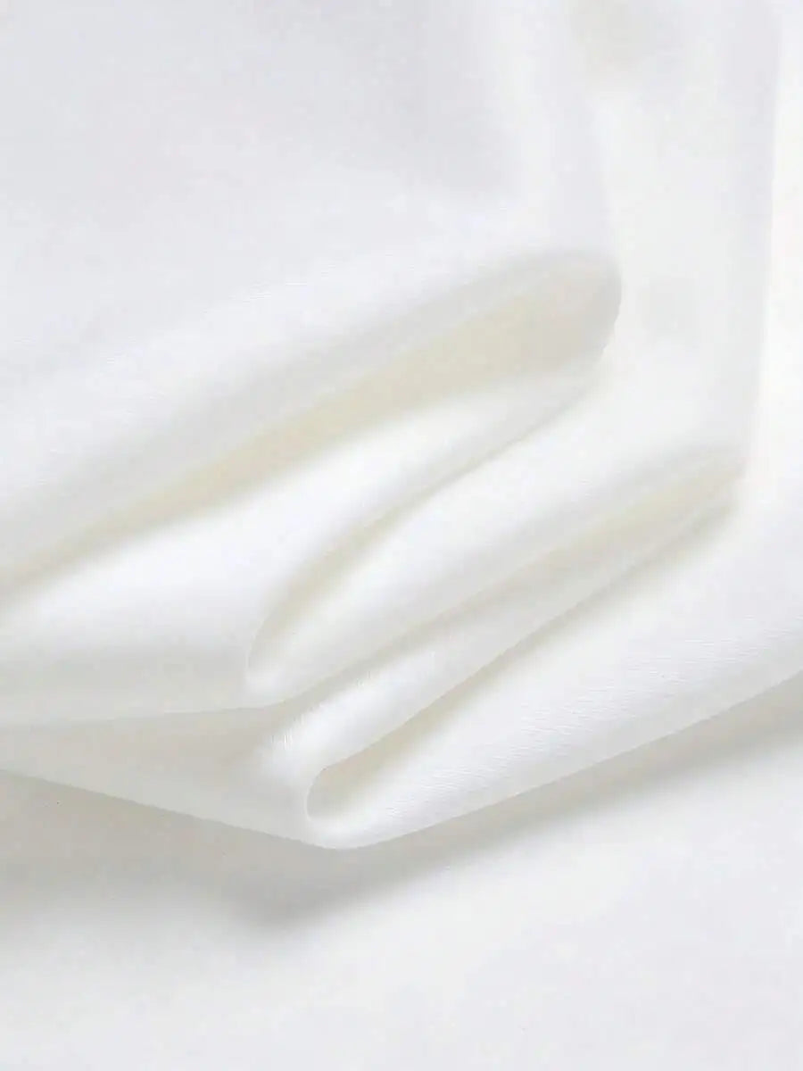 Close-up of white cotton fabric texture