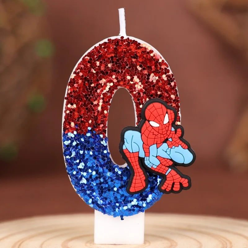 Spider-Man Number Birthday Cake Candle, 7.5 cm Cartoon Topper – 0