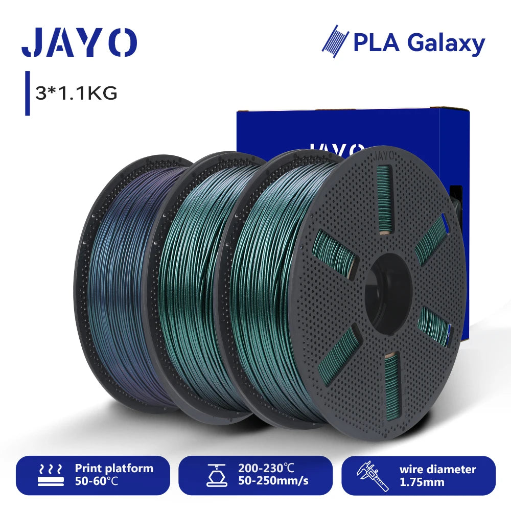 JAYO Galaxy PLA 3D Printer Filament 1.75mm, 3 x 1.1kg Pack – SF-2GLG