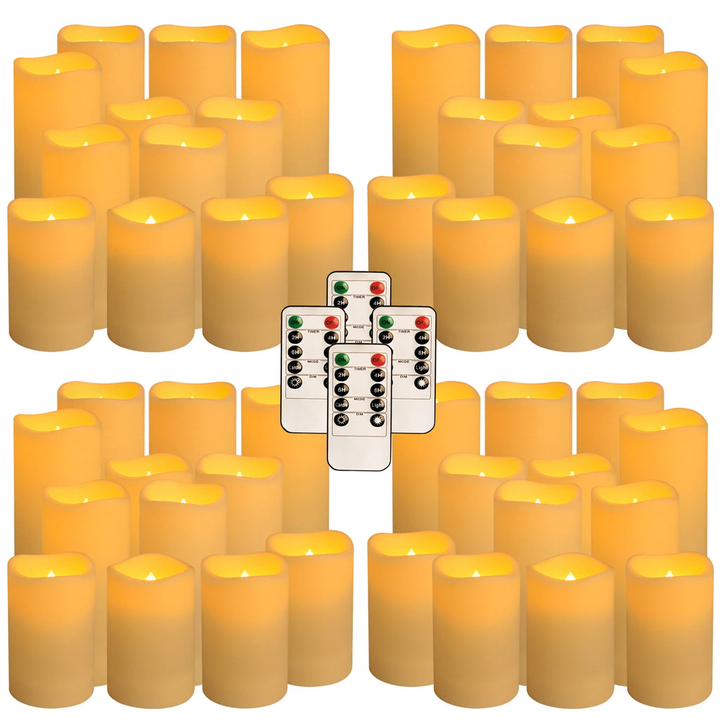 Flameless LED Tea Light Candles with Remote and Timer – 48PCS