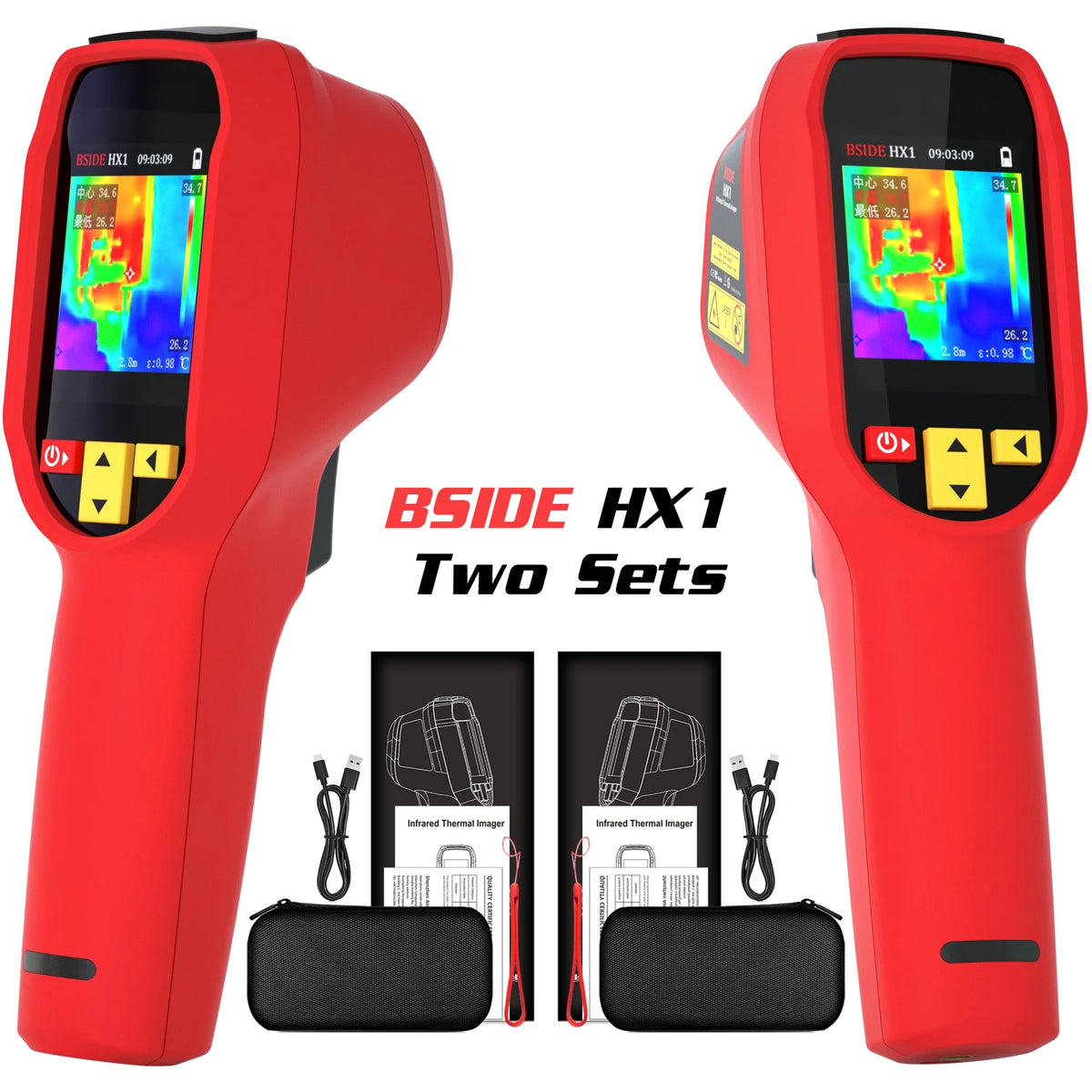 Bside HX1 Handheld Thermal Imaging Camera, 240x240 Resolution – HX1 Two Sets