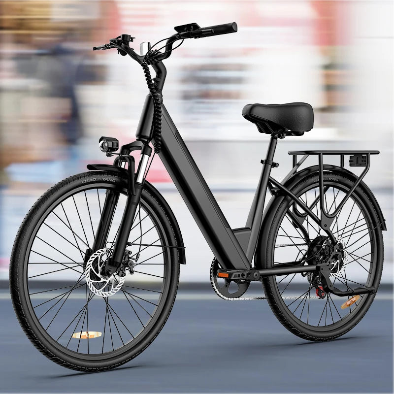 Urlife E26 750W Electric Commuter Bike, 26-Inch Tires, 48V Battery – Black