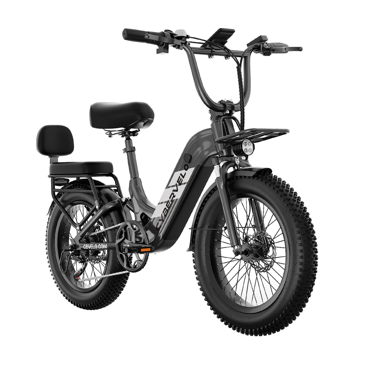 Cybervelo 20" Step-Thru Electric Bike, 1500W Motor, 20Ah Battery – EK12-Grey