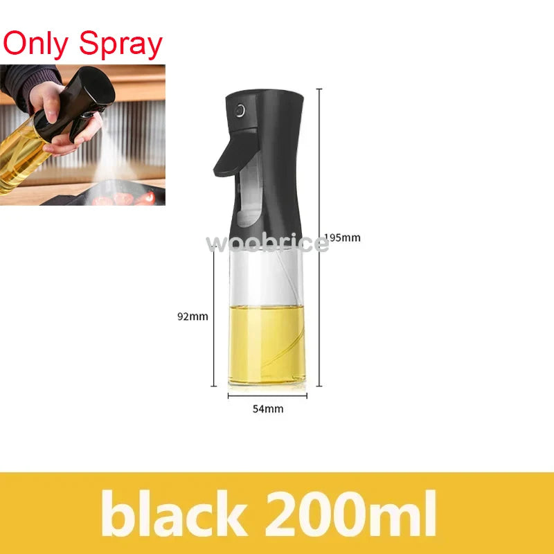 2-in-1 Kitchen Oil Spray Dispenser, 500ml Refillable Spray and Pour Bottle – black 200ml-spray