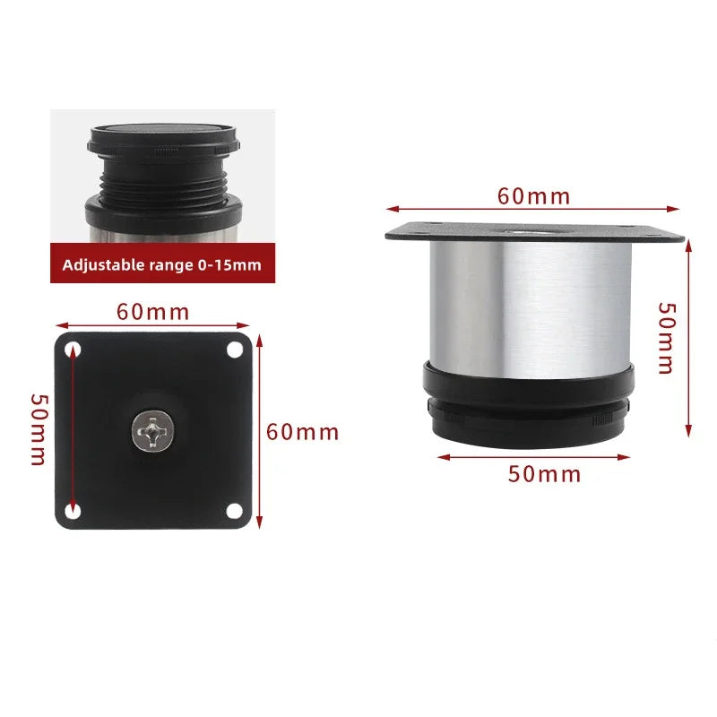 Adjustable Stainless Steel Furniture Legs, 50mm–300mm Cabinet & Sofa Feet – 50mm