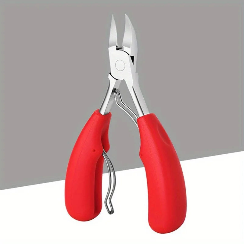 Ouriner Stainless Steel Concave Nail Clippers for Thick Ingrown Nails – Clipper Red