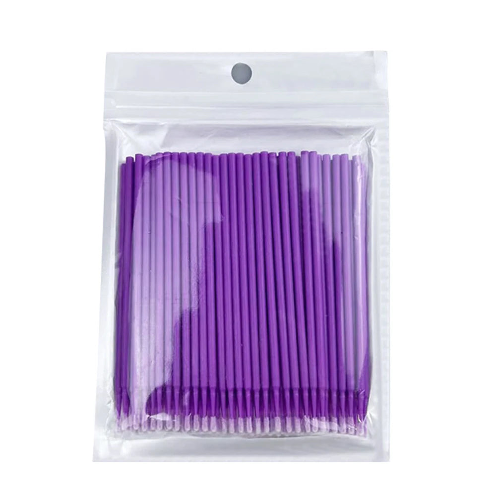 Eyelash Cleaning Micro Brushes, 100 Pieces – Purple A