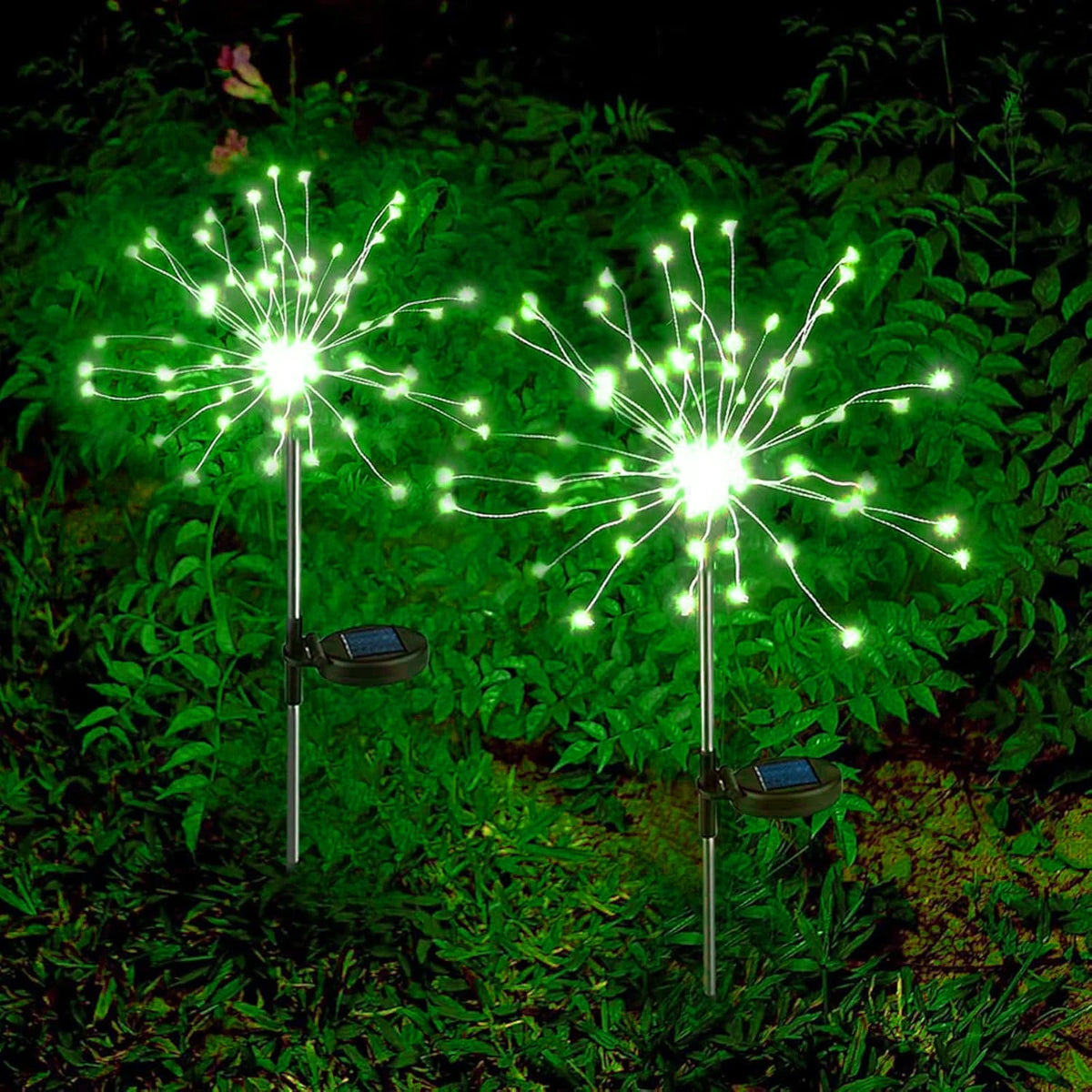 Solar Garden Firework Lights, Dandelion Stake Decor with 60–420 LEDs – 60LED Green