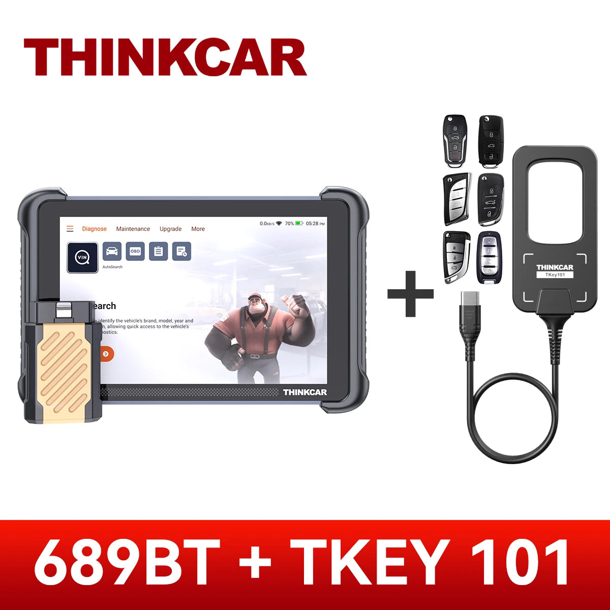 Thinkcar Thinkscan 689bt Bidirectional Diagnostic Scanner 8-inch Tablet – Add TKEY 101