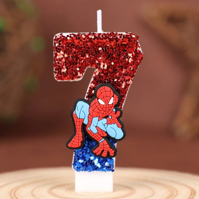Spider-Man Number Birthday Cake Candle, 7.5 cm Cartoon Topper – 7