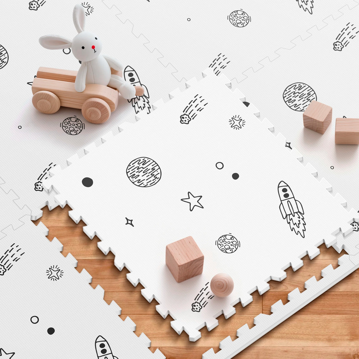 Baby Foam Play Mat, 180 x 120 cm Interlocking Crawling Mat – Space