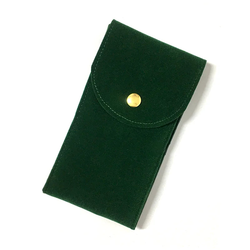 Embers Flannelette Watch Travel Storage Case, 13x7cm – B-Blackish Green