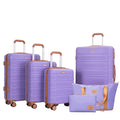 Tripcomp 6-Piece Luggage Set with Spinner Wheels and TSA Lock – Purple