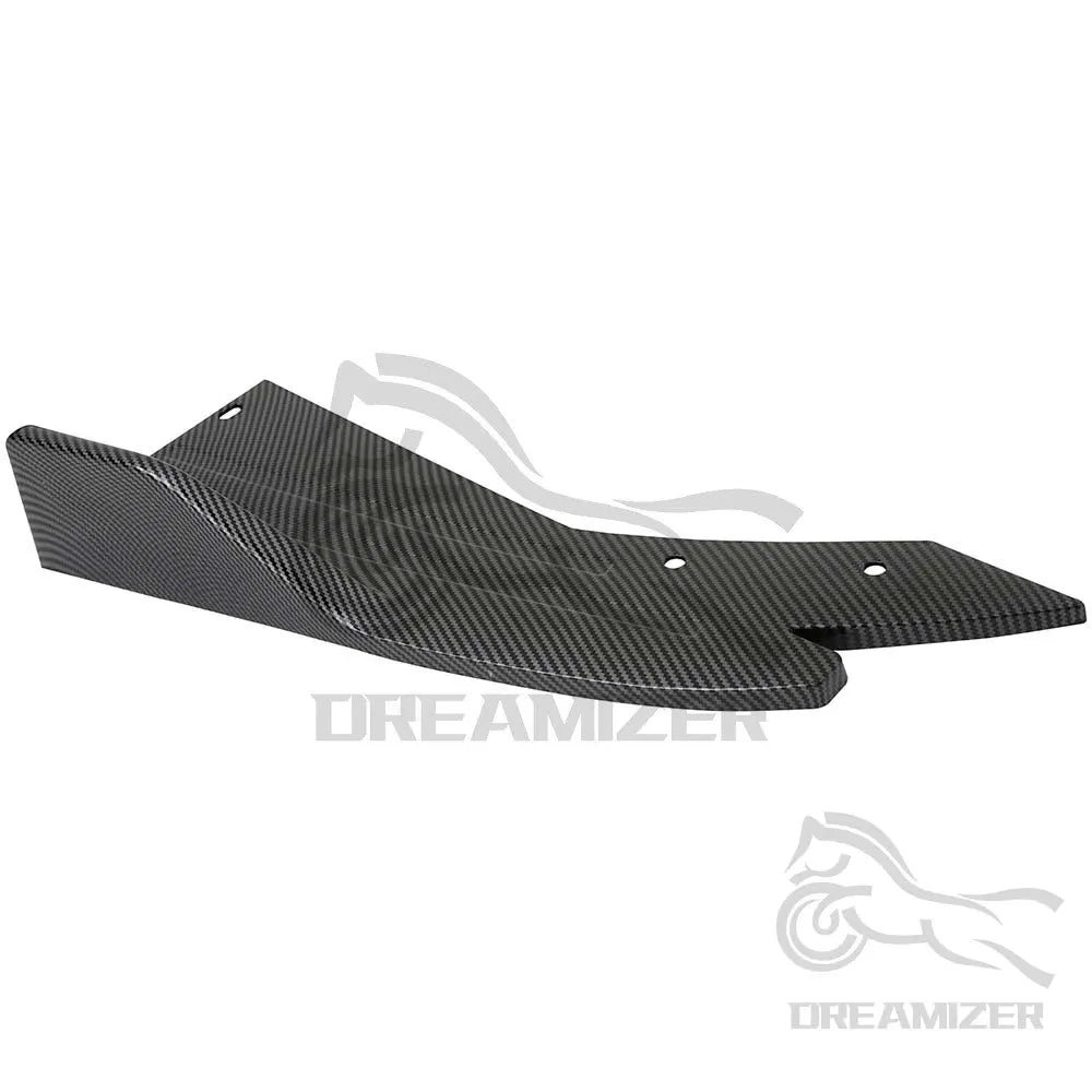 Single carbon fiber style rear bumper side spoiler splitter