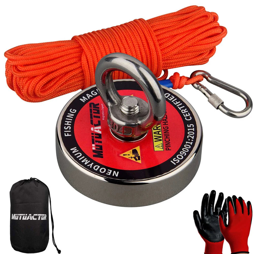 Neodymium Salvage Magnet Kit for Magnetic Fishing and Treasure Hunting – 220KG