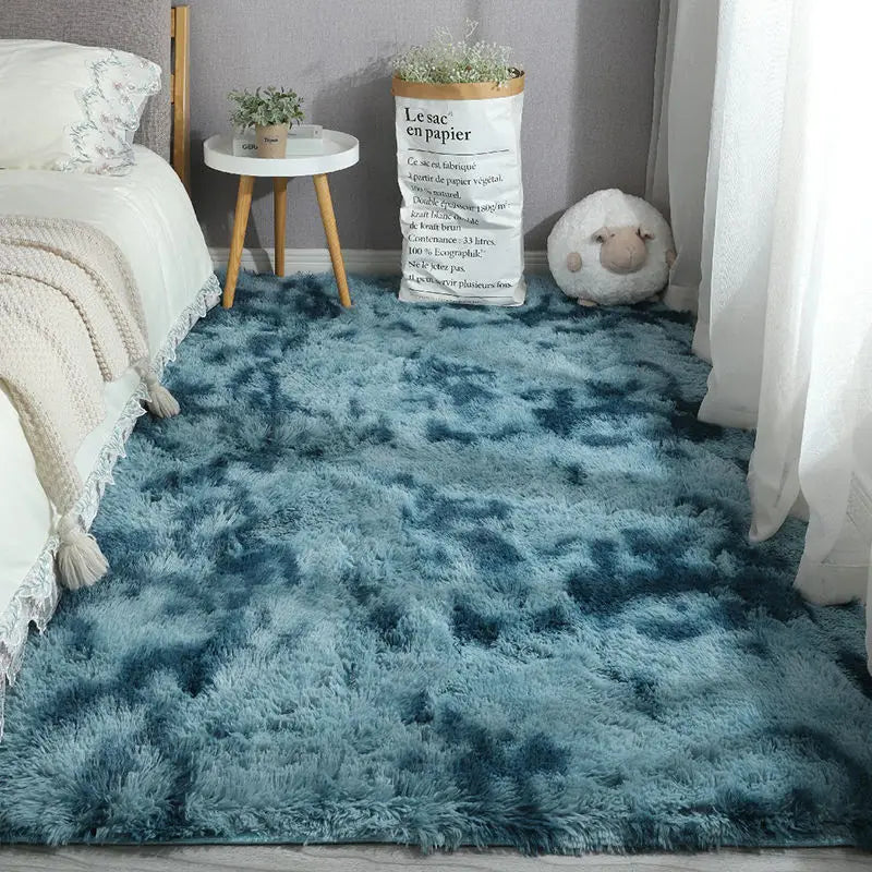 Machine Made Polyester Bedroom Floor Mat 40cm x 60cm – Gradient Deep Blue