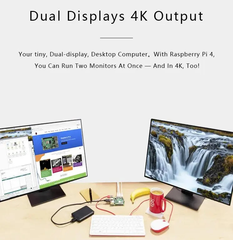 Dual monitor computer setup using a single board computer