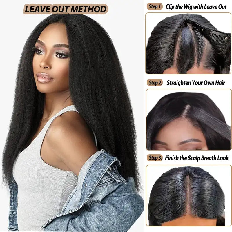 Step-by-step instructional guide for installing a U-part wig.