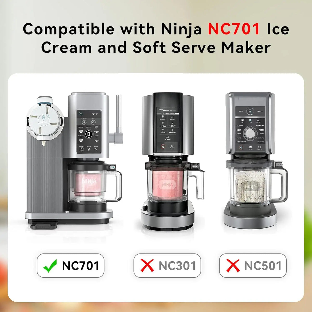 Comparison of compatible and non-compatible ice cream maker models for the sliding mat