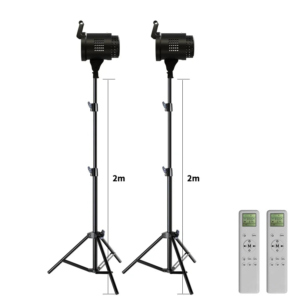 135W Dimmable LED Studio Lighting Kit with Softbox and 2m Stand – 2pcs 135W 2m Tripod