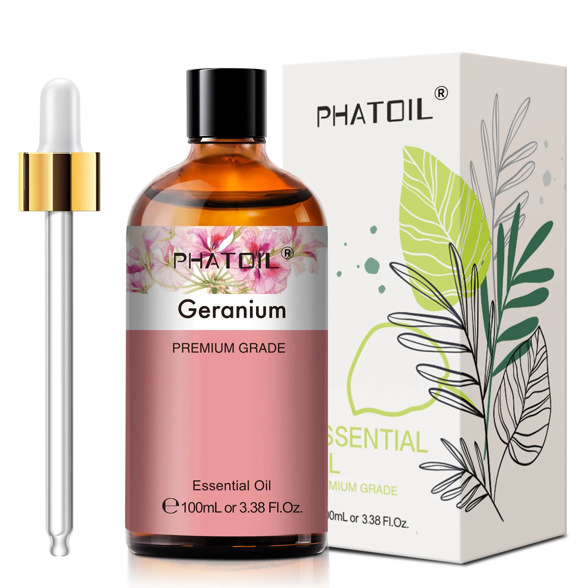 Phatoil 100ml Pure Natural Essential Oil for Diffusers and DIY Crafts – Geranium
