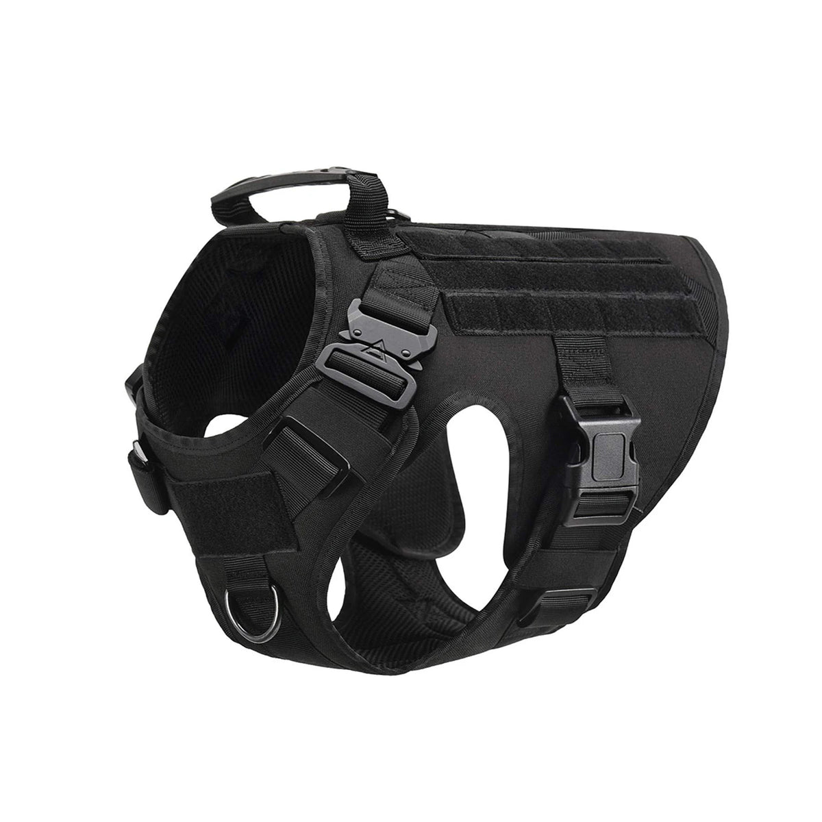 Tactical Dog Harness with Collar and Leash for Medium to Large Dogs – Black harness