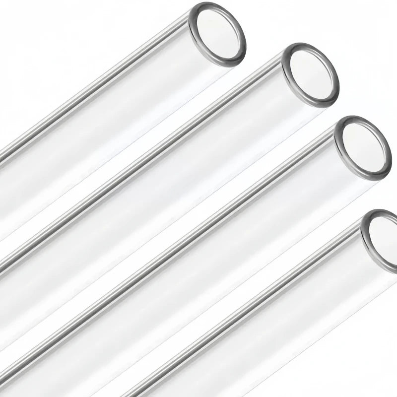 7pcs 4-Inch Borosilicate Glass Pipes and Reusable Straws – 7pcs Clear