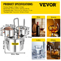 SucceBuy Alcohol Distiller Kit, Stainless Steel, 12L or 30L Capacity – 12L