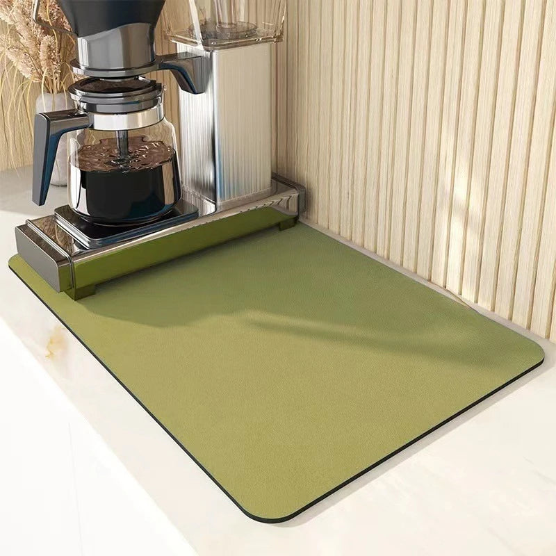 Absorbent Diatom Mud Kitchen Drying Mat - Non-slip Heat Insulation Pad – Green