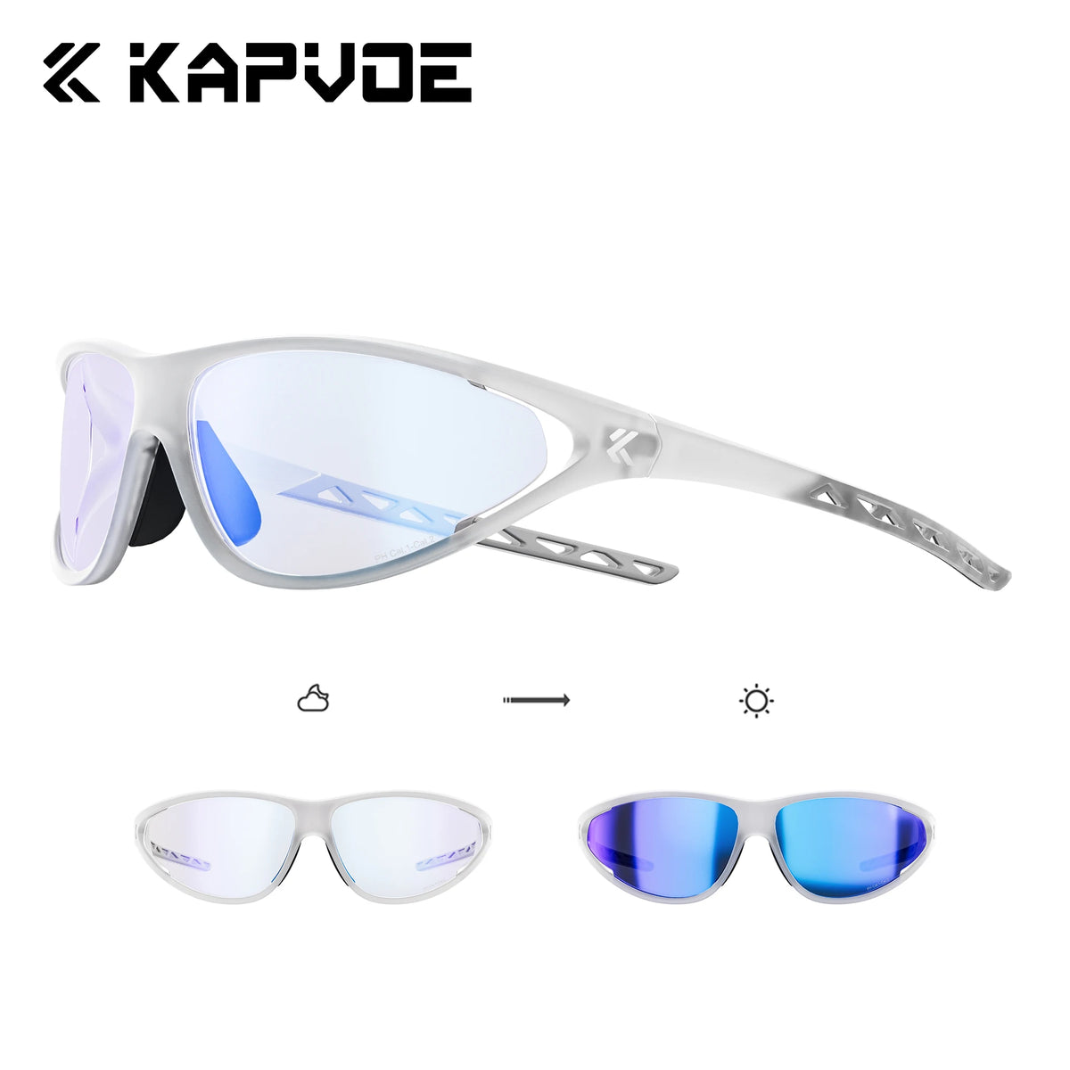 Kapvoe Photochromic Cycling Sunglasses for MTB, Fishing and Driving – PH-BL-08