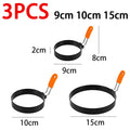 Stainless Steel Fried Egg Ring with Heat-Resistant Foldable Handle – 3pcs-9 10 15