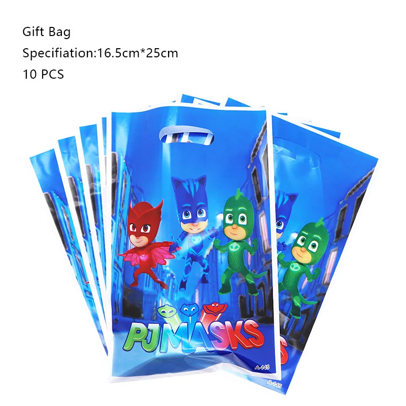PJ Masks Birthday Party Decoration Balloon and Tableware Set – Gift Bag - 10pcs