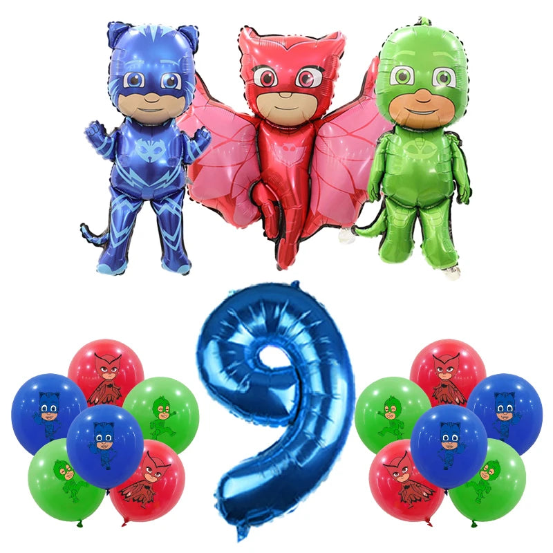PJ Masks Birthday Party Decoration Balloon and Tableware Set – Balloon Set 9 -16pcs