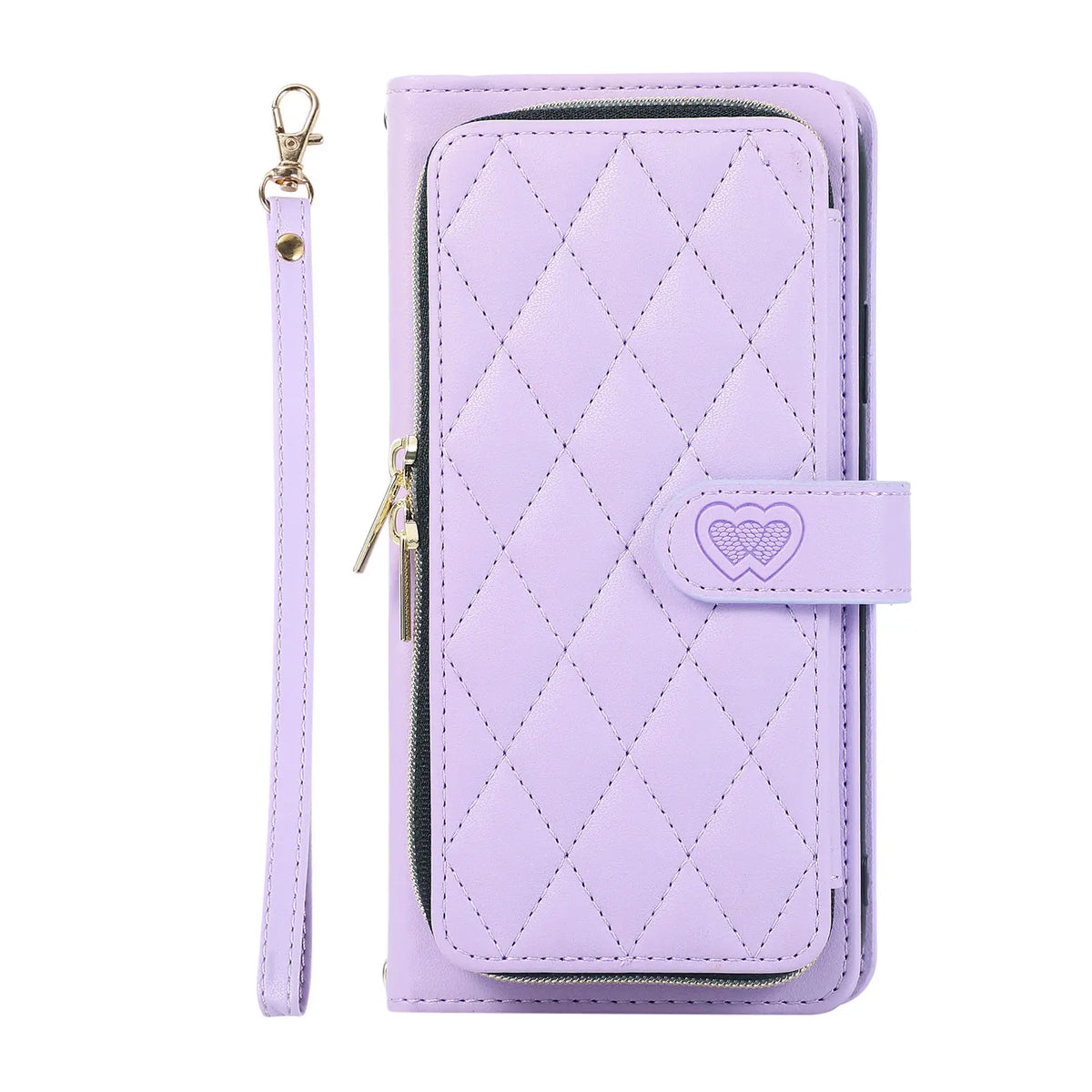 Crossbody Wallet Case for Samsung Galaxy A Series with Card Slot & Kickstand – Purple