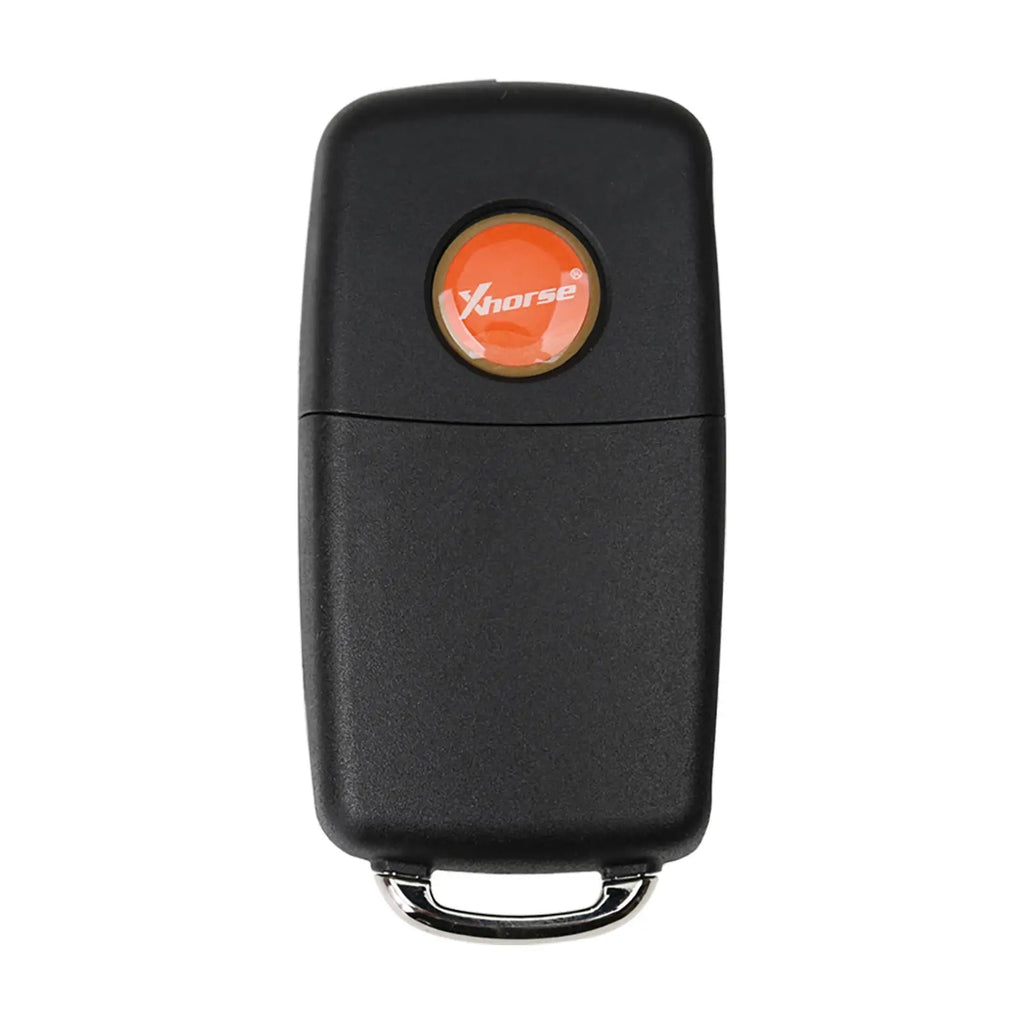 Back side of a black 3-button car remote key fob