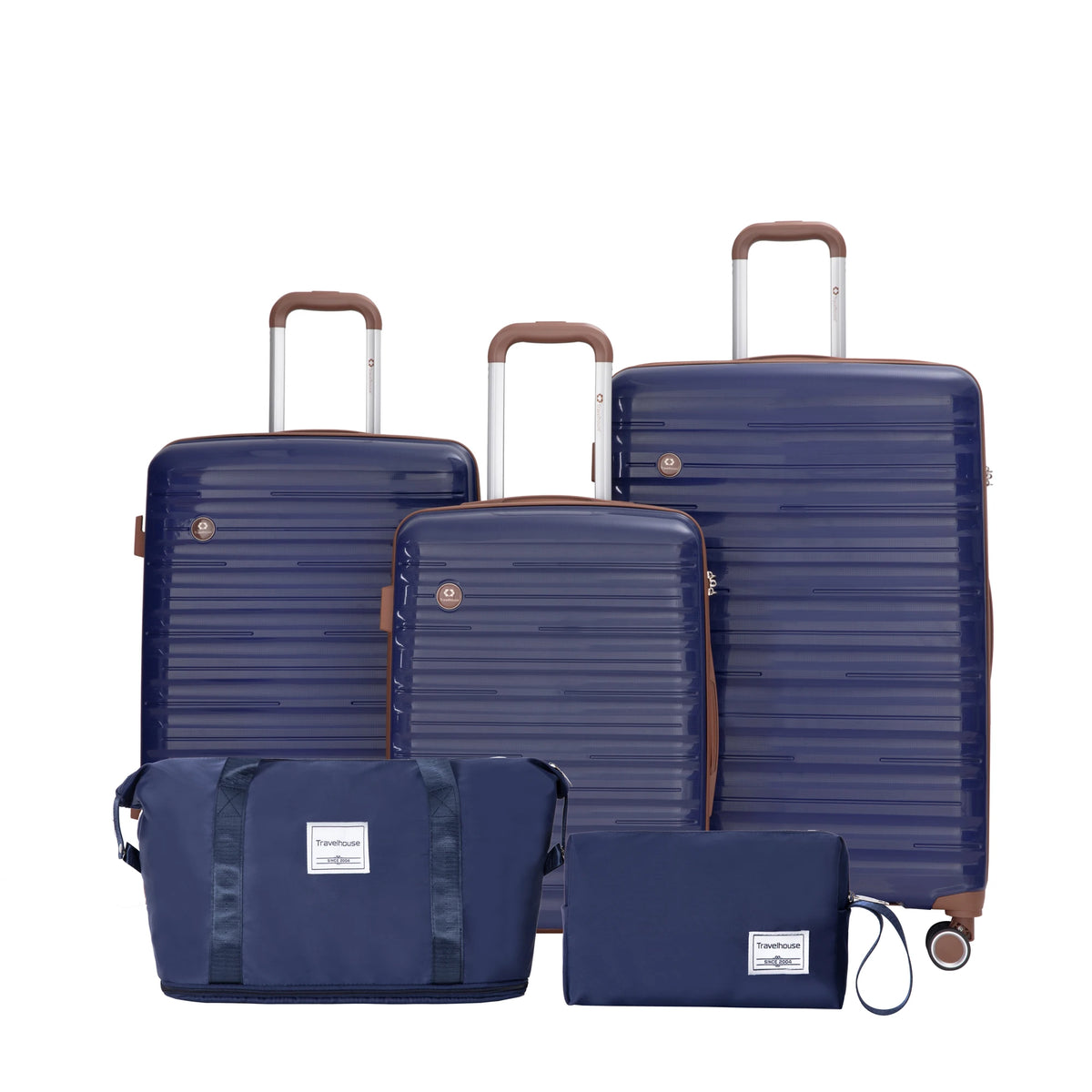 5-Piece Luggage Set with Hardcase Suitcases, Duffle and Toiletry Bag – Blue