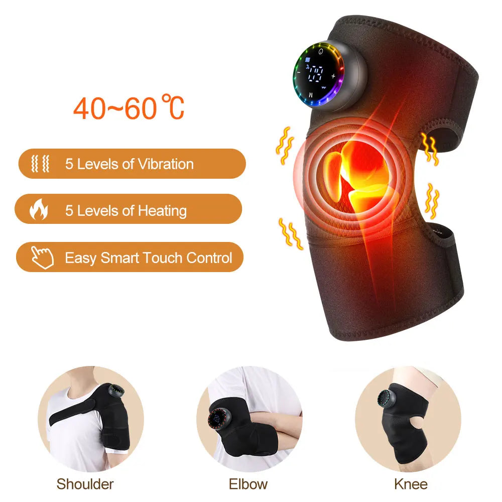 3-in-1 Electric Heating Shoulder and Knee Massager with Vibration – 3-in-1 type